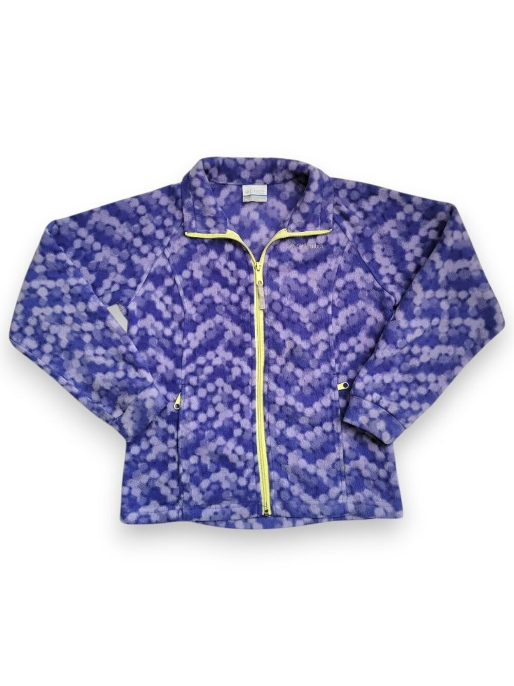 Columbia Girls Fleece Jacket 10/12 Purple Full Zip Cozy Lightweight Outdoor Coat